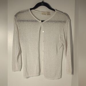 White Button-Up Cardigan Size Xs #471